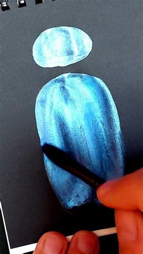 Painting the Letter I with Glowing Blue Paint on a Black Background - Neon Effect Art #art #painting