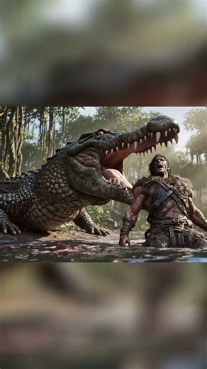 Primitive Danger: Crocodile Hunts, Survival Against All Odds! #shorts