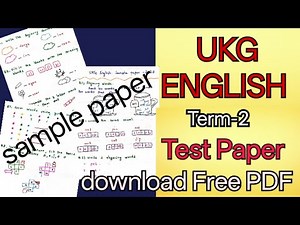 "UKG English Half Yerly Exam Sample Question Paper 📜