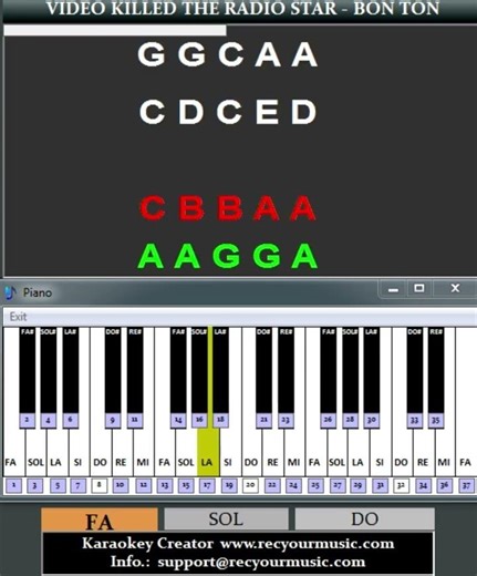 VIDEO KILLED THE RADIO STAR BON TON PIANO TUTORIAL #chord #easypiano #music #accordi #Karaokey
