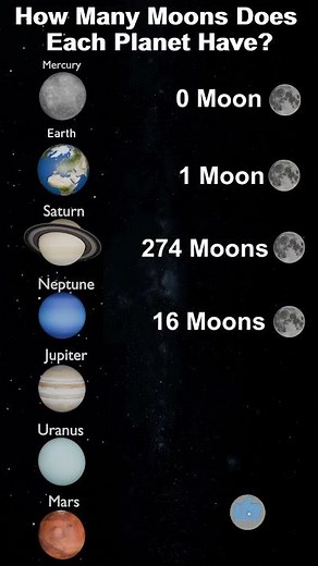 How Many Moons Does Each Planet Have In Solar System? | Which Planet Has the Most Moons?