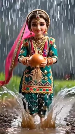 Miniature Doll Rainy Day Tiny Village Kitchen Cooks Crispy Fried Chicken!