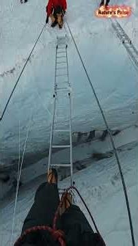 The ladder was sagging... Scariest moment on Everest! 😱🪜 #mountain #everest