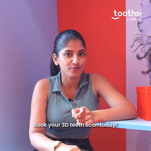 Teeth gap issues or crooked teeth? Try toothsi invisible aligners, backed by orthodontists. Book a scan to get started and rock your perfect smile in just 6-12 months*! 😁 ✅Backed by 100 dentists & orthodontists ✅Straighten your teeth in 6-12 months* ✅EMI's starting at ₹80/day* ✅Available at home & centre near you | toothsi by makeO