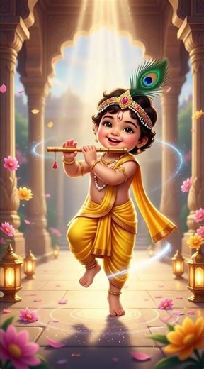 Little Krishna’s Joyful Dance 💙 | Cute Divine Blessings | Kids Devotional Animation
