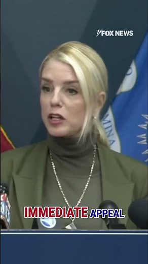 JUST IN: Bondi says DOJ 'will take legal action' on dismissal of Comey and James indictments #shorts