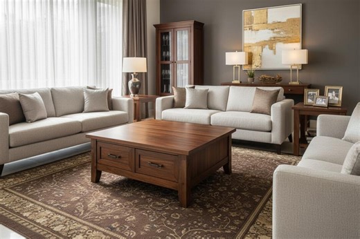 Handcrafted Walnut Coffee Table With Drawers, Rustic Modern Style - Etsy