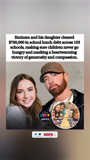 Eminem clears $700,000 school lunch debt for kids across 103 schools! 🎤❤️🍎 #shorts #trending #viral