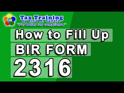 How to Fill Up BIR Form No. 2316