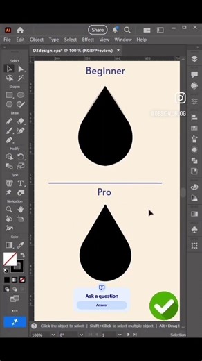 Beginners Vs professionals in adobe illustrator #adobe #shortsfeed #tutorial ​⁠@d3design.vn