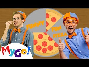 Yummy Pizza song! 🍕🎶 | Blippi | MyGo! Sign Language for Kids | Educational Videos