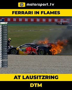 94K views · 382 reactions | DRIVER OK: Heartbreak and horror for Felipe Fraga as his Ferrari goes up in flames at Lausitzring! Will they have the car fixed in time for race two, which you can watch here: https://bit.ly/DTMLauR2 Geo-Restrictions may apply #DTM #Ferrari #Racing #Fire #Germany | Motorsport.tv | Facebook