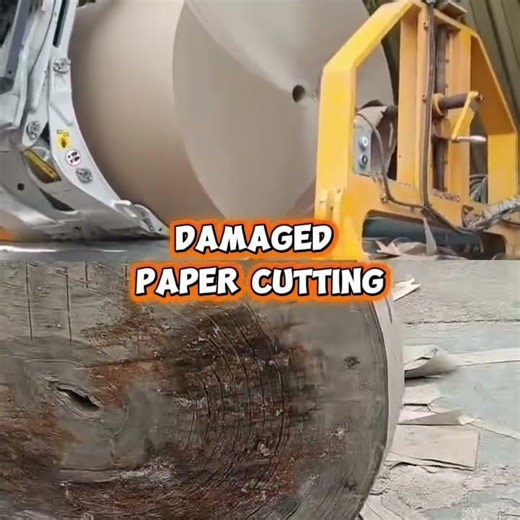 Damaged paper roll cutting #papermachine #paperroll #paperconverting