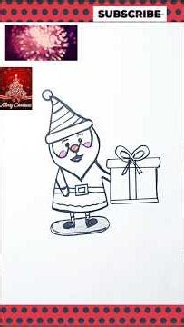 Learn to draw Santa Claus fast with 🎁present #art #shorts
