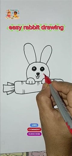 how to draw rabbit easy. #arts #drawing #howtodraw #viralshorts