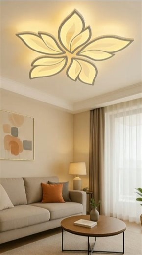 5 Lights Arc Flower Ceiling LED Chandelier Lamp 3 Color Changing Light #decorationlight #homedecor