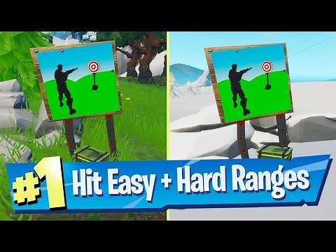 Hit Easy Firing Range Target + Hit Hard Firing Range Target Location - Fortnite Bullseye Challenge