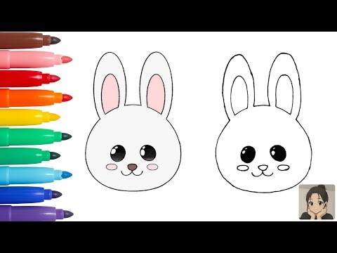 How to draw a cute bunny face step by step 🐰✨