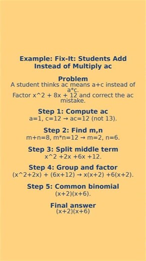 Factoring trinomials: x^2 +8x + 12