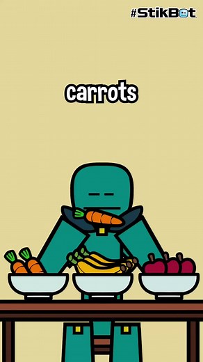 StikBot Sees the Future After Eating a Carrot!