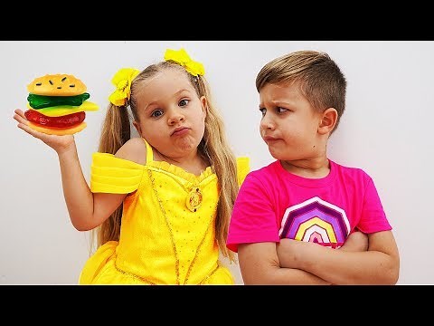 Diana Pretend Play Gummy food vs Real food