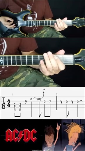 AC/DC - Big Gun - Guitar lesson with TAB - Tutorial - Cover