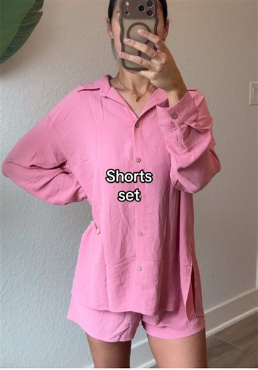 Love this set as a summer/bathing suit cover up🩷☀️ #summerset #outfitinspo #springoutfit #matchingset #womensset