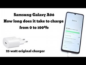 Samsung Galaxy A06 charging from 0 to 100%