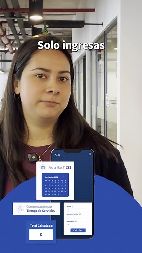 ¿Gestionas pagos de CTS o esperas tu depósito? Con nuestra calculadora gratuita podrás conocer el monto estimado en solo unos clics. Completa los datos básicos, obtén una simulación inmediata y mantente al día con la normativa vigente. 👉 Calcula tu CTS rápido, gratis y online. | Buk Perú