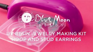 Blue Moon Beads UV Resin Hoop & Stud Earring Jewelry-Making Kit, Multi-Color