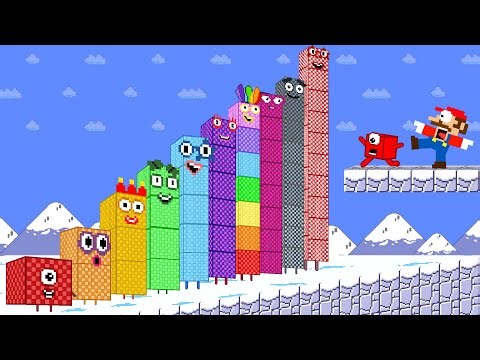 Number 1 x Mario vs the Giant and Tallest Block Maze Mayhem | From 100 to 1,000,000,000
