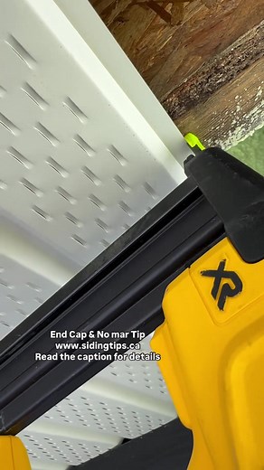 We designed these no mar tips and end caps for the Dewalt DCN681 stapler and brad nailer. This End Cap is a direct replacement for the DeWalt part #180201 and fits a variety of nailers and staplers. The stock end cap is inflexible and commonly breaks. Siding Tips has designed the End Cap with durability in mind, the flexible polyurethane will withstand blunt forces even in sub zero conditions. The End Cap is easily replaced with a 3mm nail punch in just a couple of minutes. The no mar tip is sli