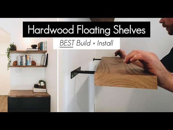 DIY Solid Hardwood Floating Shelves - How to scribe uneven walls and drill straight!