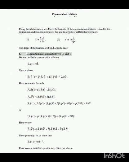 m.sc 1st sem paper- 3rd (# quantum mechanics-I) unit- 4 ( Commutation relation) #