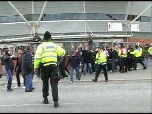 FOOTBALL VIOLENCE BREAKS OUT AFTER DERBY MATCH BETWEEN SOUTHAMPTON AND PORTSMOUTH
