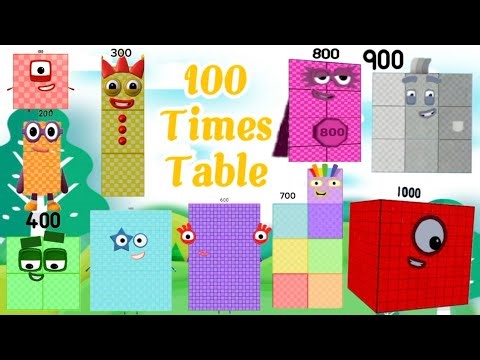 100 TIMEs TABLE WITH NUMBERBLOCKS | MULTIPLICATION TABLE OF ONE HUNDRED LEARN TO COUNT hello george