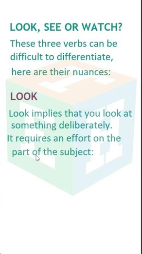 Look, See, or Watch? | Part 1