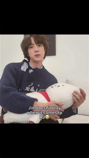Jin and his BT21 character RJ 🤌😭#jin #bts #kpop #jungkook
