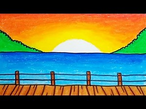 How To Draw A Sea Scenery Easy Step By Step |Drawing Sea Scenery For Beginners