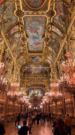 The Grand Foyer of the Opéra Garnier is pure Parisian grandeur. Gold details, painted ceilings, crystal chandeliers — every corner feels like stepping into another era. One of those places where silence, architecture and history do all the talking. #operagarnier #parisopera #parisarchitecture | Marco & Flo