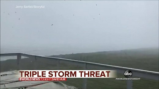 TRIPLE STORM THREAT: Tropical Storm Imelda slammed ashore on the Texas Gulf Coast as Hurricane Humberto continues to cause rip currents in the Southeast and a new system in the tropics that could grow into a hurricane. Ginger Zee reports. https://abcn.ws/2ApRP8P | ABC World News Tonight with David Muir
