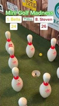 MINI GOLF MADNESS! ROUND 1, 1. Bella vs 8. Steven (Holes 13-14) #golf #minigolf #viral #puttputt