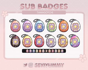 Tamagotchi Twitch Sub Badges: Kawaii Retro Stream Icons (digital Download) - Etsy