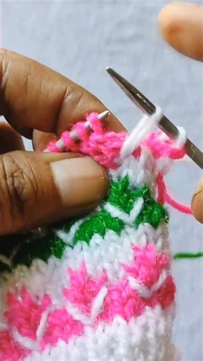 two colour knitting#crochet#handmade#diy#stitch#shortsfeed