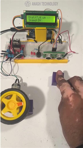 DIY Arduino Smart Stop System 🚗 Stops Before Hitting.....#diy #arduino #stem #shorts