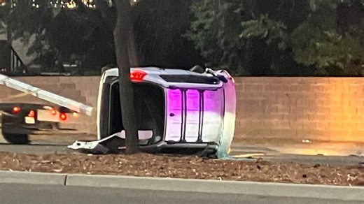 Traffic slowed on West Herndon Ave. after rollover crash