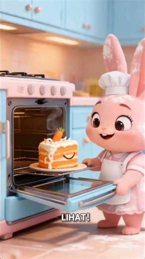 kiki, si kelinci mau jadi koki 👩‍🍳 #short #shortvideo #animation #cartoon