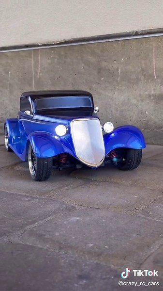 Classic Blue Hot Rod Miniature Car Showcase