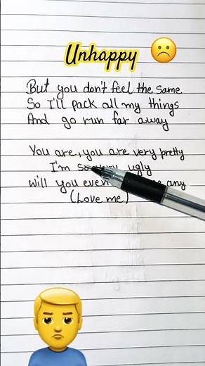 Unhappy (Lyrics) | You Are Very Pretty, I’m So Very Ugly 💘| Sorrow #unhappy #lyrics