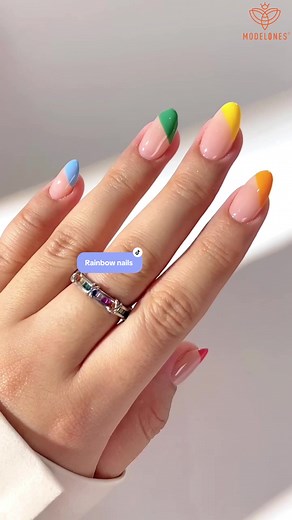 Rainbow French Manicure Nail Art Inspiration